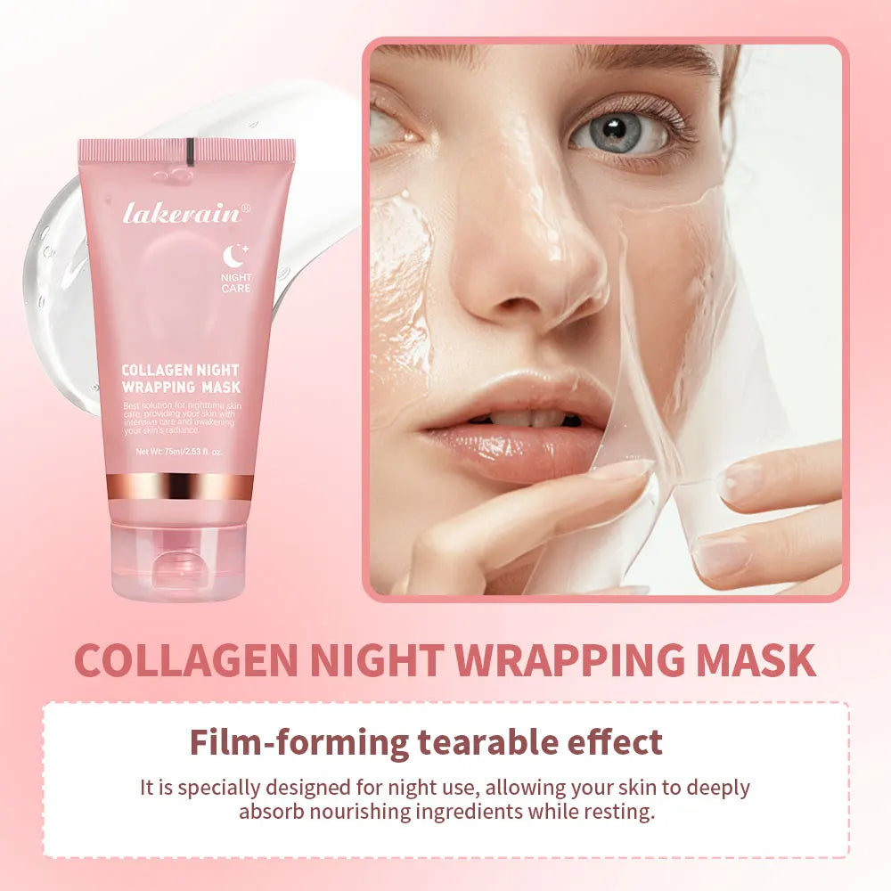Revitalize Your Skin Overnight with the Korean Collagen Wrapping Facial Mask - Deep Moisturizing, Brightening, and Rejuvenating Treatment for Glowy, Youthful Skin