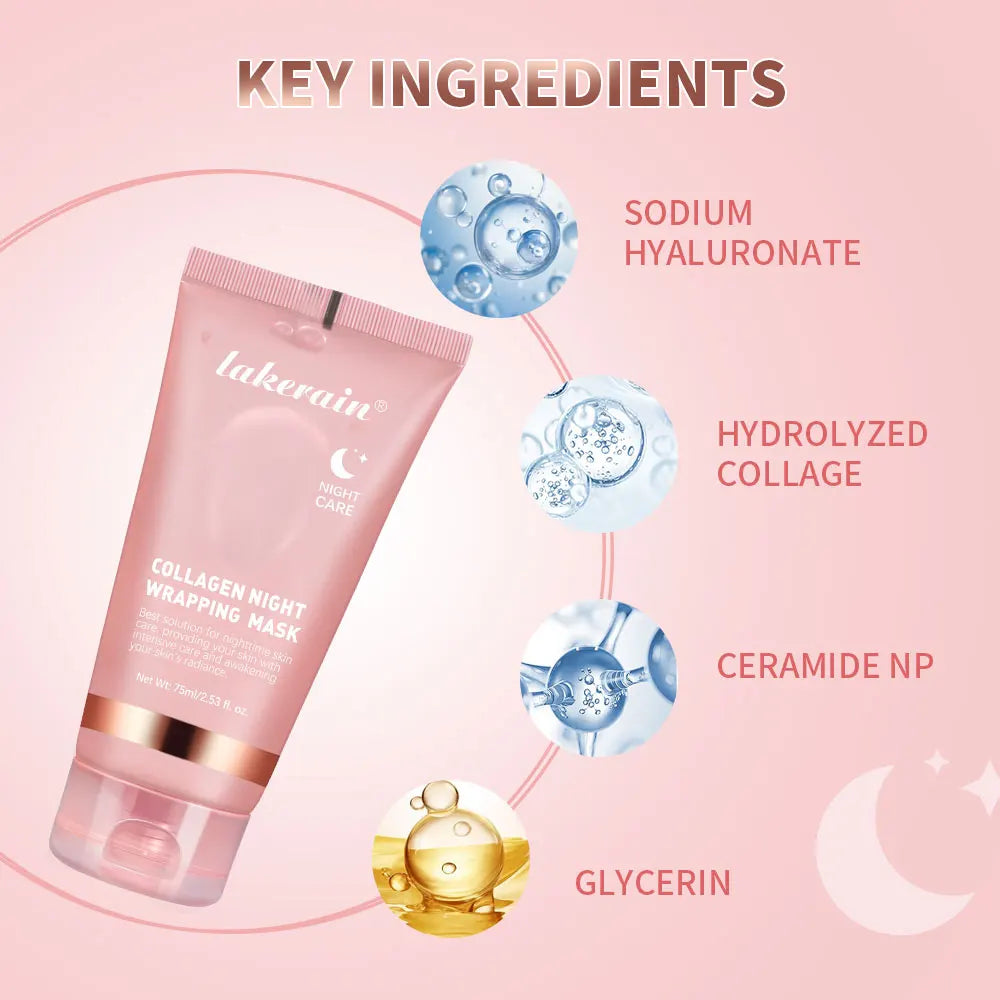 Revitalize Your Skin Overnight with the Korean Collagen Wrapping Facial Mask - Deep Moisturizing, Brightening, and Rejuvenating Treatment for Glowy, Youthful Skin