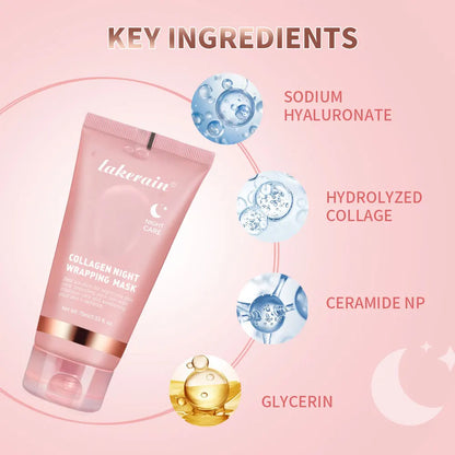 Revitalize Your Skin Overnight with the Korean Collagen Wrapping Facial Mask - Deep Moisturizing, Brightening, and Rejuvenating Treatment for Glowy, Youthful Skin